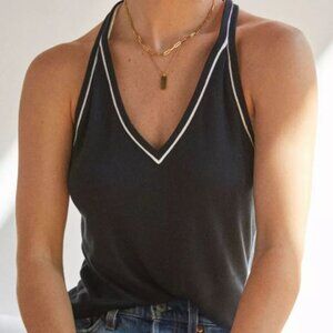 Anthropologie Maeve V-Neck Tank - Small, Navy